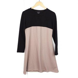 Numinou Black/Brown Colorblock A-Line Shirt Dress